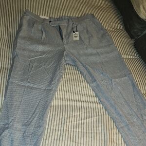Express Blue and White Striped Trousers